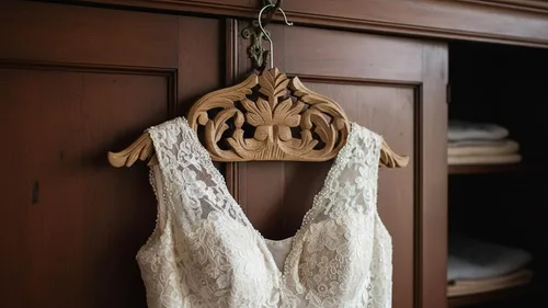 Vista 2 de Chaqueta de traje de boda de madera vintage hecha a mano, camisa de esmoquin, colgador de ropa para novio y vestido de novia, antideslizante