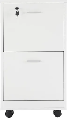 Vista 14 de Lavish Home - Archivador de 2 cajones con cerradura y cajón profundo, archivador rodante para debajo del escritorio, hogar u oficina (blanco)