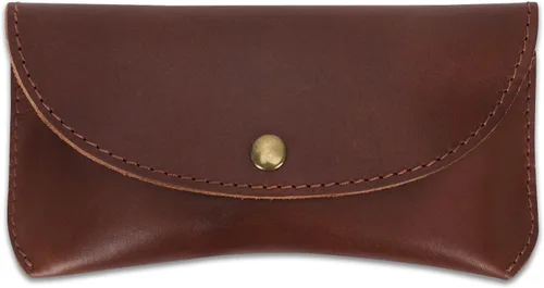 Vista 2 de Leather Eyeglass Case Genuine Leather Sunglasses Case Eyewear Pouch Glasses Sleeve Slim Unisex Eyeglass Holder
