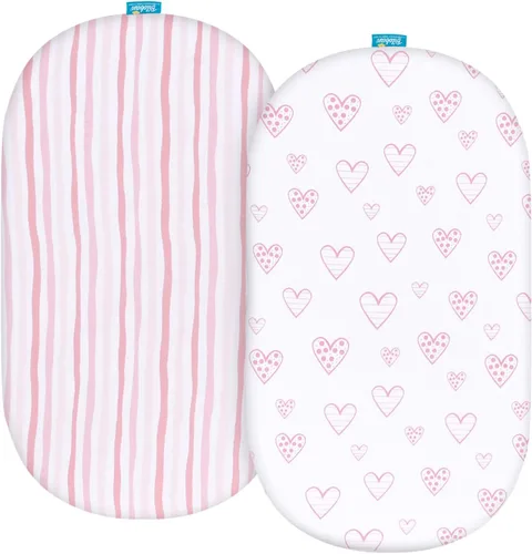 Vista 9 de Sábanas de moisés 100% algodón, paquete de 2 sábanas para moisés para bebés Gris