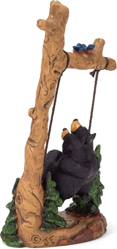 Vista 4 de DEMDACO Bearfoots by Jeff Fleming Love Birds Midnight Black - Figura coleccionable de mesa de resina fundida a mano, 9 x 6 pulgadas