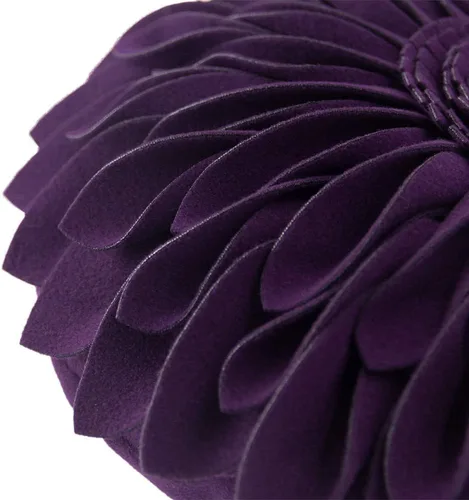 Vista 4 de JWH - Funda de cojín 3D con diseño de girasol, hecha a mano, decorativa, forma redonda, con inserto, estilo rural, para sofá, sillón, protector