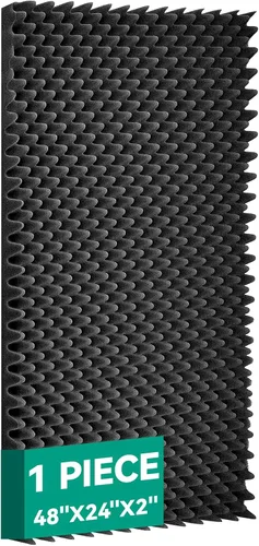 Vista 7 de Paquete de 10 paneles de espuma a prueba de sonido para paredes de 47.2 x 23.6 pulgadas, paneles acústicos grandes absorbentes de sonido, paneles
