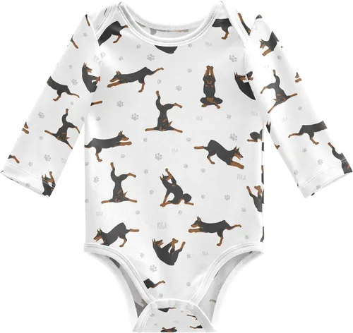 Vista 8 de vvfelixl Body de bebé negro Pug blanco manga larga algodón ropa de bebé para niños niñas 0-24 meses Multi1