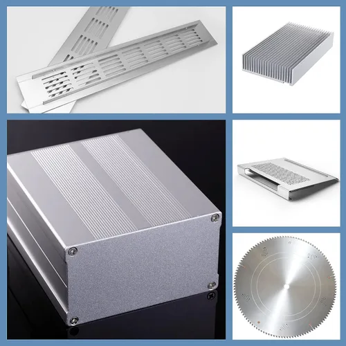 Vista 6 de Placa de hoja de aluminio de 1 pulgada de grosor, placas de aluminio resistentes de 6 x 6 pulgadas con película protectora, placa de panel plano