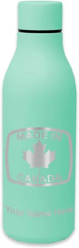 Vista 9 de LaserGram Botella de agua de acero inoxidable de doble pared, hecha en Canadá, grabado personalizado incluido