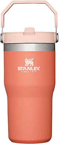 Vista 19 de STANLEY IceFlow 2.0 - Vaso con pajilla abatible con asa, 30 onzas, tapa giratoria y popote abatible, botella de agua a prueba de fugas, acero Tiza
