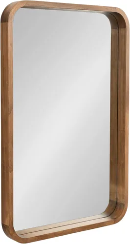 Vista 13 de Kate and Laurel Hutton Modern Radius - Espejo de pared rectangular de madera, 20 x 30 pulgadas, gris; espejo decorativo grande y robusto para pared