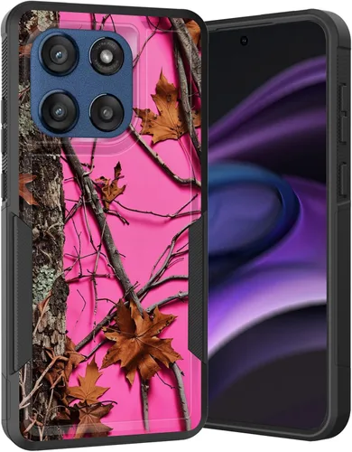 Vista 58 de para Moto G Play 4G 2024, funda de dos capas híbrida resistente y a prueba de golpes, PC duro + silicona suave protectora para Motorola Moto G Play