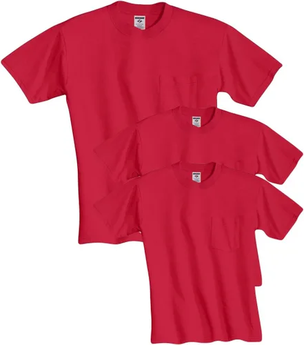 Vista 36 de Jerzees Camiseta pesada con cuello redondo y bolsillo en el pecho para hombre