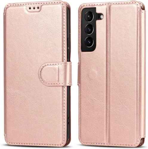 Vista 10 de QLTYPRI Para Samsung Galaxy A14 Case Premium PU Leather Simple Wallet Case [Ranuras para tarjetas] [Soporte manos libres] [Cierre magnético] Funda