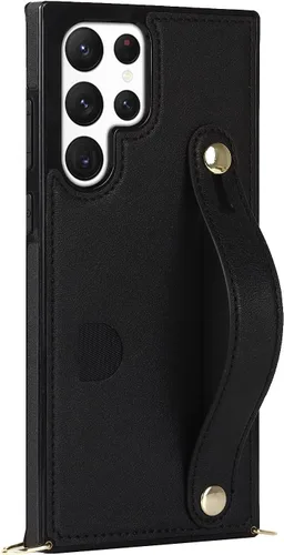 Vista 6 de CCSmall Funda para Samsung Galaxy S22 Ultra Crossbody con tarjetero KB Negro