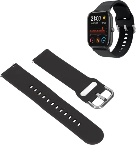 Vista 4 de Correa de reloj inteligente, ajuste libre de silicona agradable a la piel, anti pérdida, correa de reloj suave para Amazfit Bip U negro