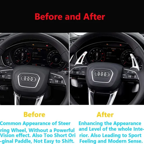 Vista 4 de TTCR-II - Extensiones de palanca de cambios para volante para Audi A4/S4 2017-2019 Extensor de palanca de cambios de paleta Q5/SQ5 2018-2024
