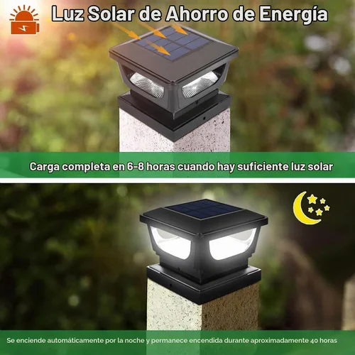 Vista 3 de Luces solares para postes de metal de 3 x 3 pulgadas y postes de vinilo