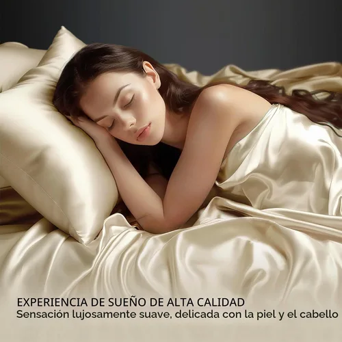 Vista 10 de Madison Park Essentials - Juego de sábanas de satén tamaño matrimonial, 6 Champán