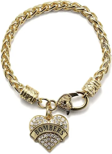 Vista 100 de Inspired Silver - Pulsera de oro con dije de corazón pavé con circonitas cúbicas