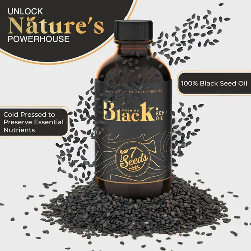 Vista 2 de 7 Seeds Aceite de semilla negra prensado en frío, 4.1 fl oz de líquido Nigella Sativa prensado en frío para apoyo inmunológico, articulaciones