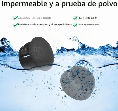 Vista 4 de Tapones de plástico para agujeros, 180 tapones de bloqueo de panel negro, tapas redondas para orificios de tornillo de taladro para gabinetes