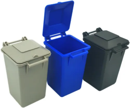 Vista 2 de Mini cubo de basura vehículo juguete conjunto - Niños simulan jugar reciclaje ABS camión conjunto