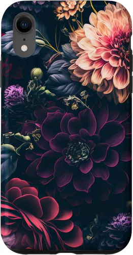 Vista 25 de Dahlia Flower Moody Dark Floral Pink and Purple Pattern Case for iPhone 17
