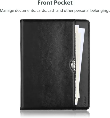Vista 7 de ProCase Funda de piel sintética para iPad Pro de 11 pulgadas 2025 M5 / 2024 M4 con correa de mano bolsillo frontal, cubierta de soporte de negocios
