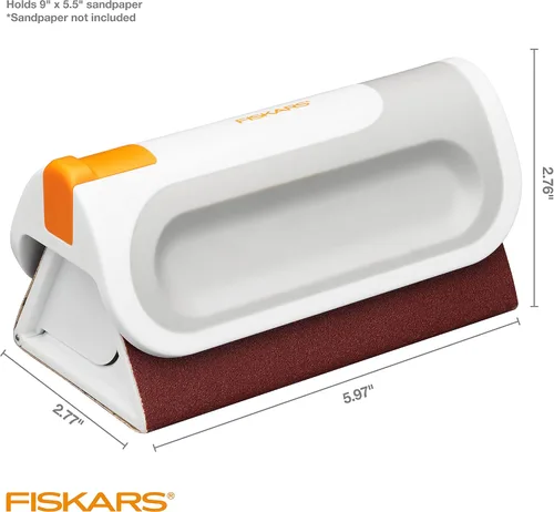 Vista 2 de Fiskars Bloque de lijado de bricolaje, grande, blanco/gris