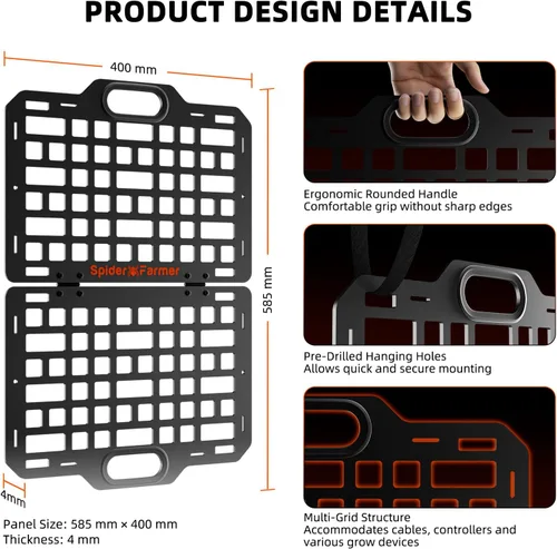 Vista 4 de Spider Farmer Grow Tent Gear Board 2026 Sistema de gestión de cables