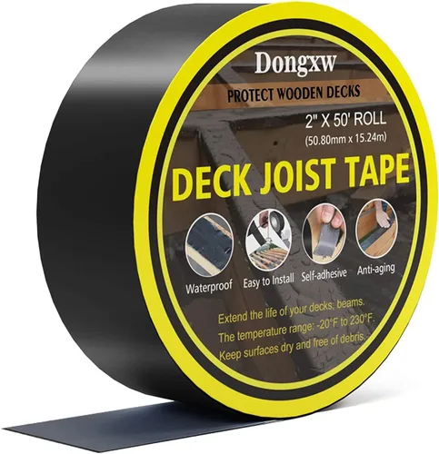 Vista 14 de Dongxw Cinta de Vigueta para Terraza 2''×50', Cintas Impermeables de Butilo para Vigas de Terraza, Cinta de Sellado Resistente a la Intemperie