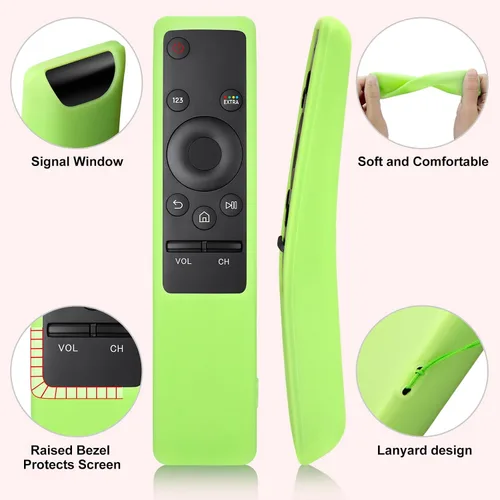 Vista 5 de Pack de 2 fundas protectoras de silicona para control remoto Samsung, compatibles con la funda protectora de control remoto de TV Samsung serie