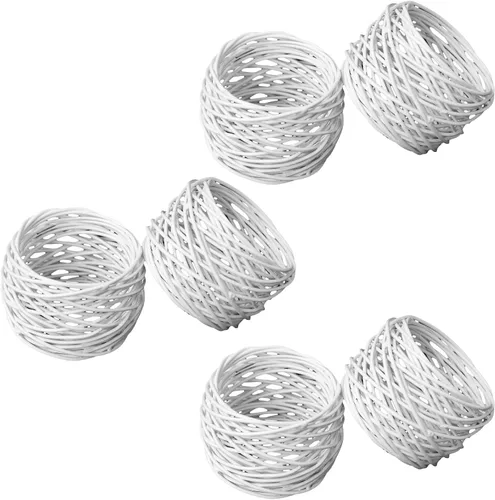 Vista 7 de ITOS365 Soporte de anillos para servilletas de malla redonda hecho a mano, para cena, fiestas, día a día, 6