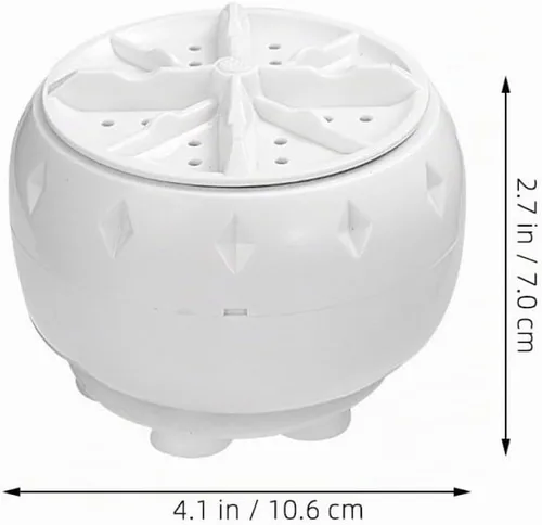 Vista 2 de Mini lavadora portátil automática Turbo Lavadora con fuente de alimentación USB y ventosa inferior, Lavadora compacta de encimera para ropa