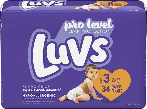 Vista 13 de Luvs Pañales de bebé talla 1, pañales Bluey de Protección Platinum para día y noche, talla 1, 48 unidades (el embalaje puede variar)