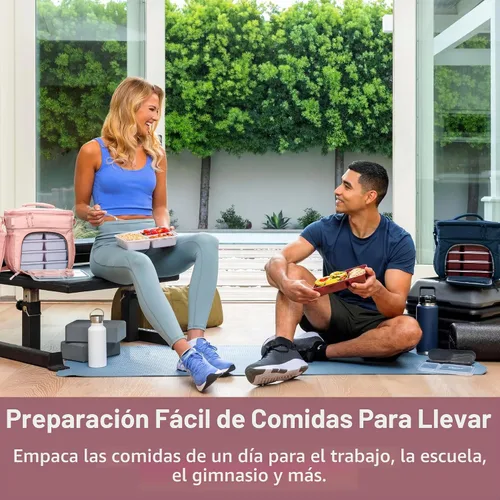 Vista 4 de Bentgo Prep Deluxe - Bolsa aislada para múltiples comidas - Bolsa de lonchera, con capacidad para 5 comidas, aislamiento premium hasta 8 horas Rubor
