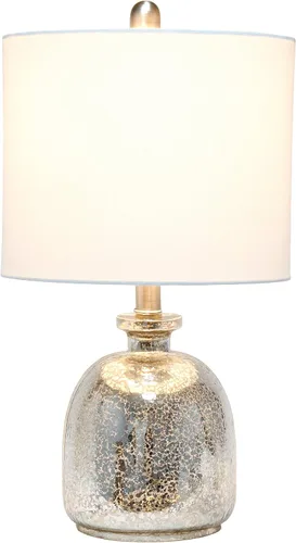 Vista 4 de Elegant Designs LT3335-MUR Lámpara de mesa de cristal texturizado, mercurio (paquete de 4)