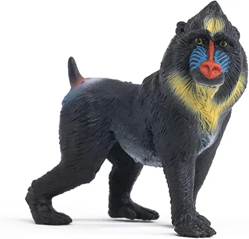 Vista 3 de Schleich Wild Life - Figura realista de mono mandril, juguete auténtico y altamente detallado, duradero para la educación y juego divertido