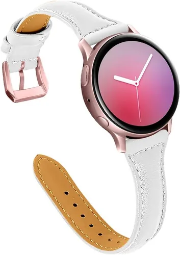 Vista 15 de JOYOZY Correa de cuero compatible con Samsung Galaxy Watch 6/7/FE/5/4 de 40 mm, 44 mm, Active (40 mm)/2 (40 mm) (44 mm), correa de muñeca delgada