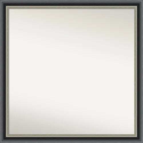 Vista 131 de Amanti Art Espejo de baño negro para sobre el fregadero, 23 x 23 pulgadas, espejo cuadrado negro Ashton, marco de madera tradicional mediano, se