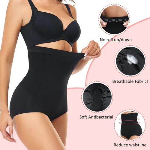 Vista 4 de SKIWEND Faja moldeadora para mujer control de abdomen levantamiento de glúteos faja moldeadora de cuerpo ropa interior para adelgazar los muslos