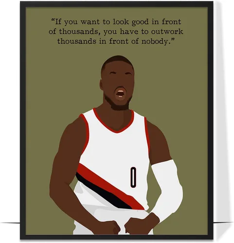 Vista 21 de LOLUIS Arte de pared motivacional, citas inspiradoras de baloncesto, sin marco, 8 x 10 pulgadas, ilustraciones dibujadas a mano, dormitorio