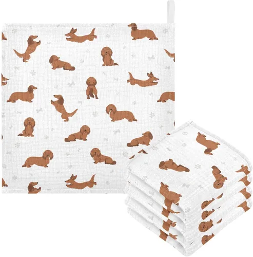 Vista 37 de Toallas de algodón para bebé, toallas de baño unisex para recién nacidos, toallitas naturales para piel delicada, 11.8 x 11.8 pulgadas, paquete de 5