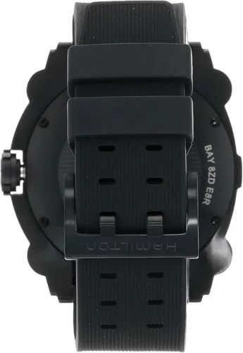 Vista 3 de Hamilton Watch Khaki Navy BeLOWZERO Swiss Automatic Watch Titanium 46mm Case, Black Dial, Black Rubber Strap (Model H78505330)