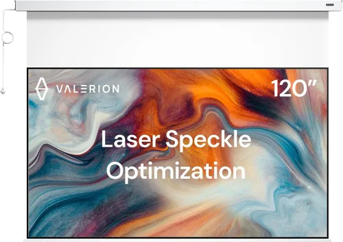 Vista 8 de Valerion Pantalla de proyector motorizada PureVision de 100 pulgadas, reducción de manchas láser, sincronización automática con proyector, listo