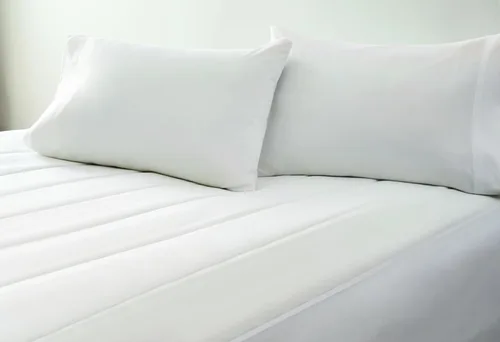 Vista 3 de Sunbeam Restful - Protector de colchón acolchado con 12 ajustes de calor, apagado automático, lavable, tamaño Queen, color blanco