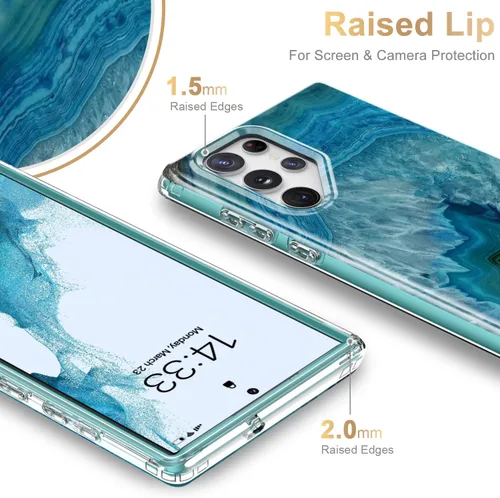 Vista 4 de Esdot Funda protectora para Samsung Galaxy S22 Ultra, de grado militar, resiste caídas de 21 pies (probado), con diseños modernos para mujeres