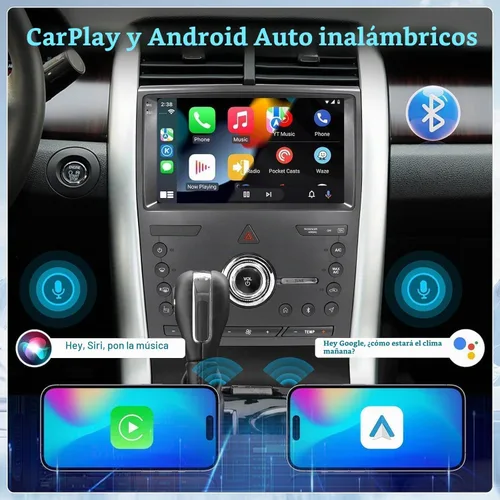 Vista 3 de Kit de actualización de radio de coche para Ford Edge 2010 2011 2012 2013 2014, inalámbrico CarPlay Android Auto, 2 GB+32 GB 8 Core sistema estéreo