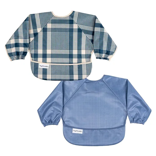 Vista 30 de Tiny Twinkle Babero de manga larga para bebés y niños pequeños Paquete de 2 baberos impermeables para comer, lavable a máquina y artículos