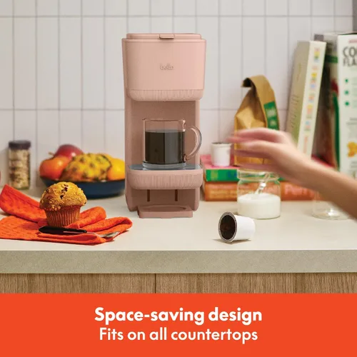 Vista 7 de BELLA Cafetera individual, para cápsulas K-Cup y café molido, bandeja de goteo ajustable y removible, apagado automático y accesorios aptos
