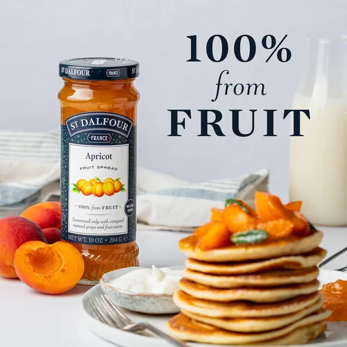 Vista 5 de St. Dalfour Mermelada de Albaricoque - 10 oz - 100% de Fruta, Sin Ingredientes Artificiales, Sin OGM, Sin Azúcares de Caña, Completamente Natural