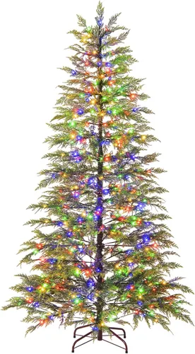 Vista 21 de GOFLAME Árbol de Navidad preiluminado de 7.5 pies con control remoto 3-Verde
